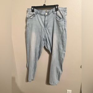 Light wash plus size 22 skinny jeans